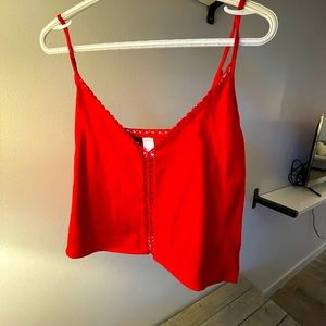 H&M red strap top